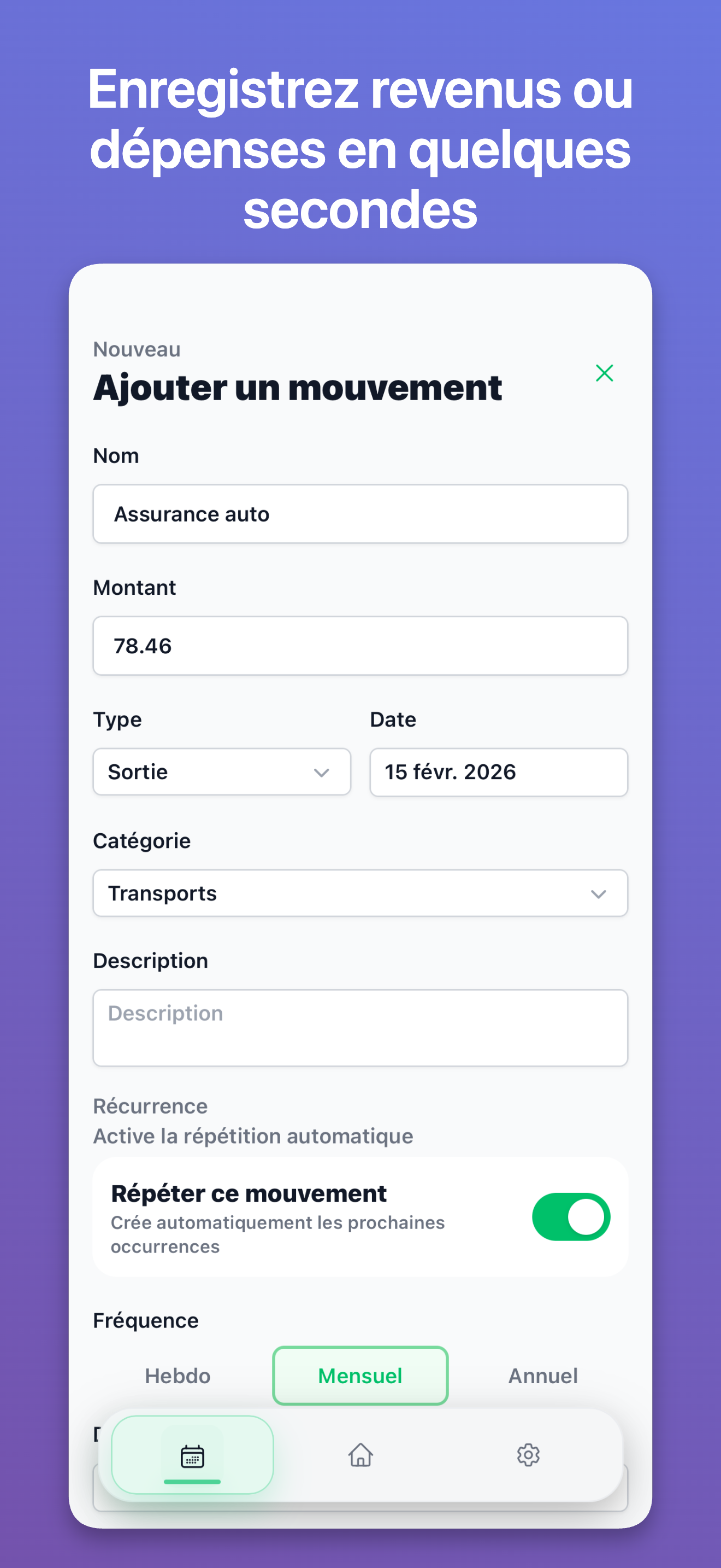 Ajoutez un mouvement en quelques secondes